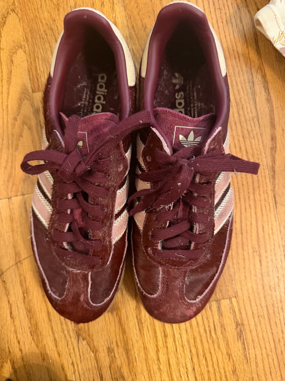 Adidas Sambas Pink and Burgundy Pony Hair